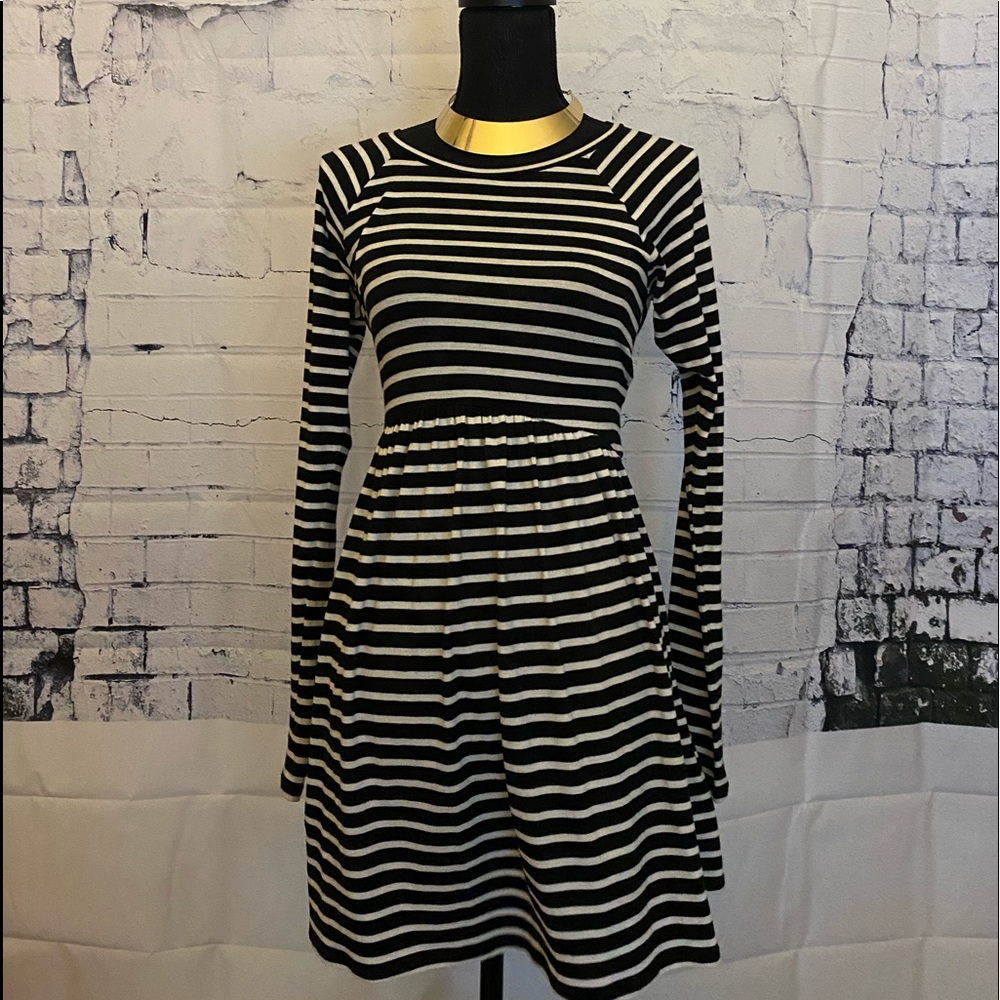BCBG Black & White Striped Dress